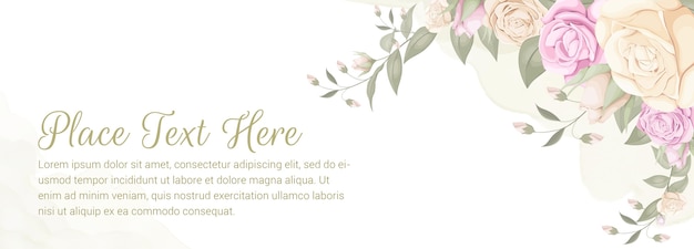 Premium Vector | Floral backdrop banner for wedding background