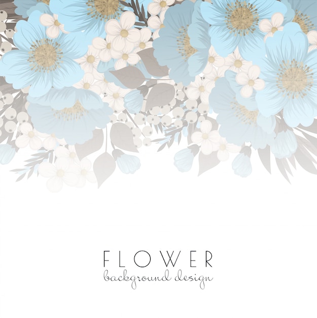 Premium Vector | Floral background - light blue flowers