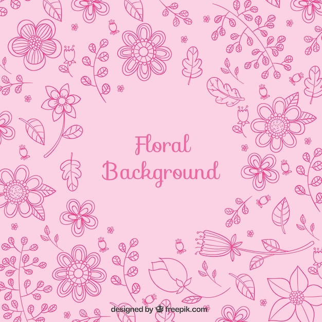 Floral background in pink tones Vector | Free Download