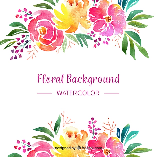 Free Vector | Floral background in watercolor style