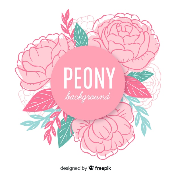 Floral background with peony concept  Vector | Free Download