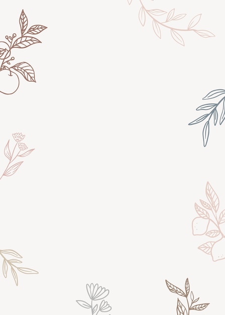 Floral background with plants in lineart style Free Vector