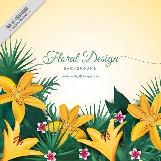 Floral background with yellow flowers