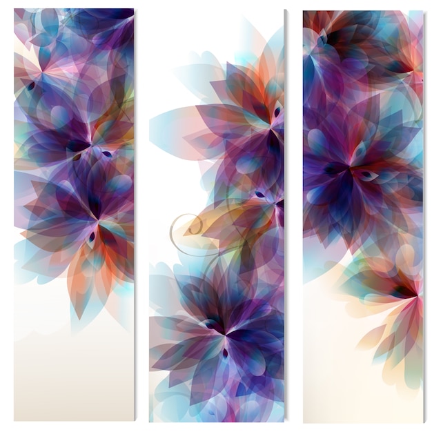 Premium Vector | Floral banners collection