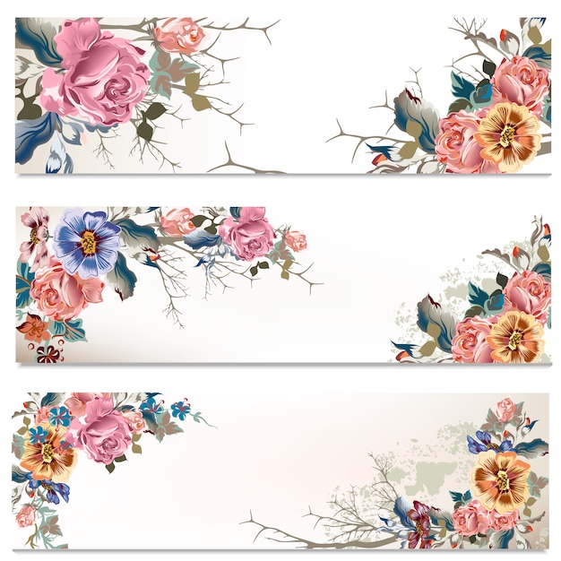 Download Premium Vector | Floral banners collection