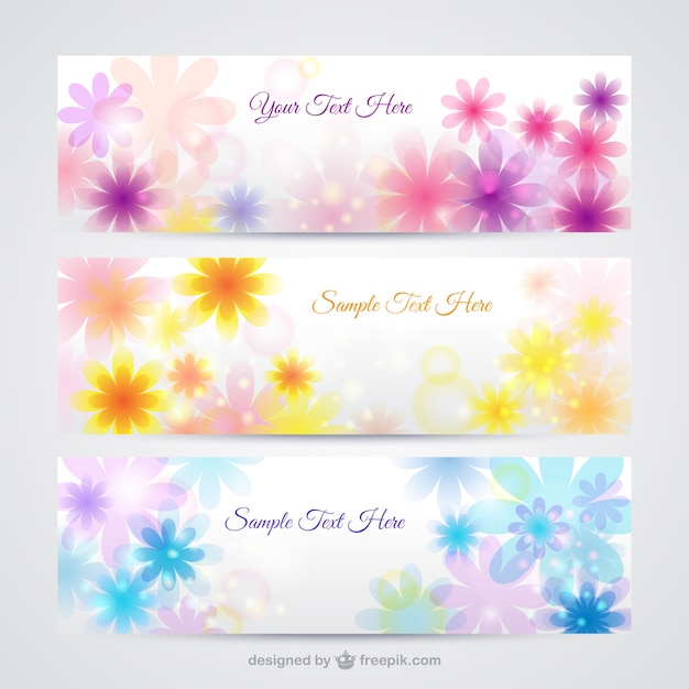 Download Free Vector | Floral banners in spring style