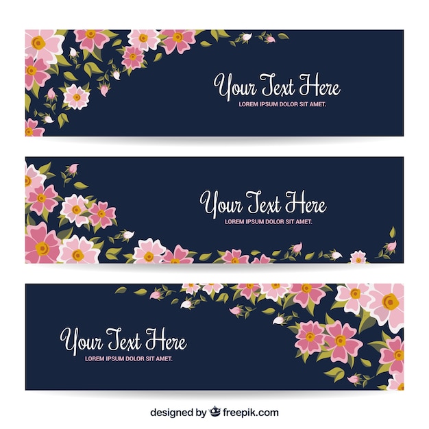 Download Free Vector | Floral banners