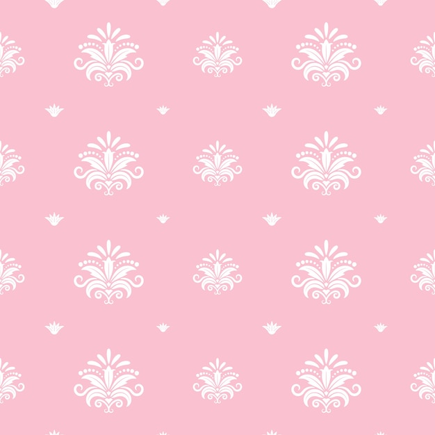 花のバロックプリンセステンプレート ピンクの装飾的なデザイン 背景ダマスク 装飾ロイヤル ベクトルイラスト 無料のベクター