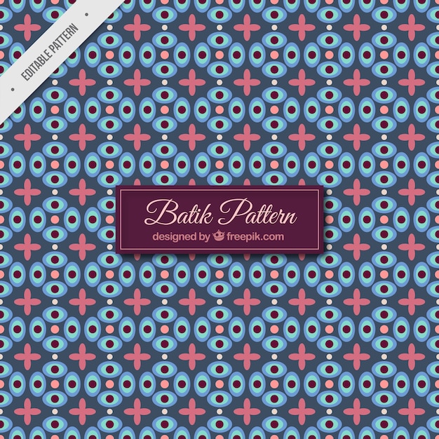 Floral batik  pattern  of abstract shapes Free Vector 