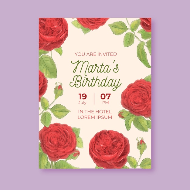 free-vector-floral-birthday-invitation-template