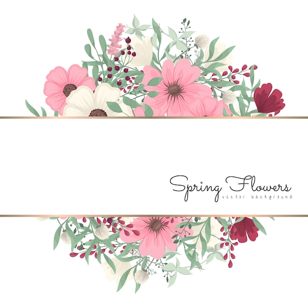 Download Free Vector | Floral border background - pink flower border