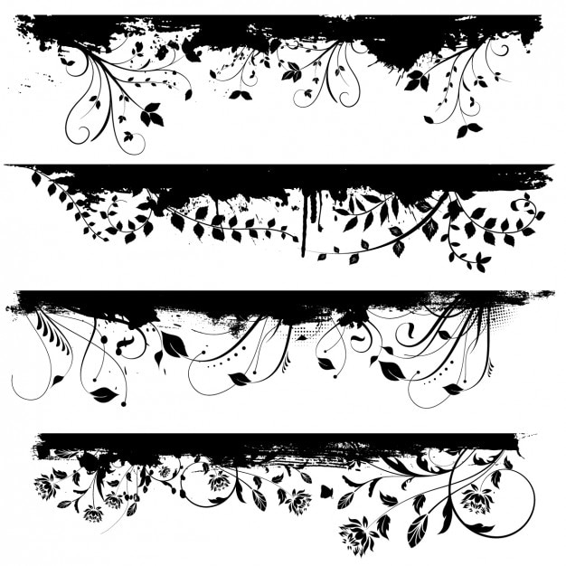 Download Floral borders in color black | Free Vector