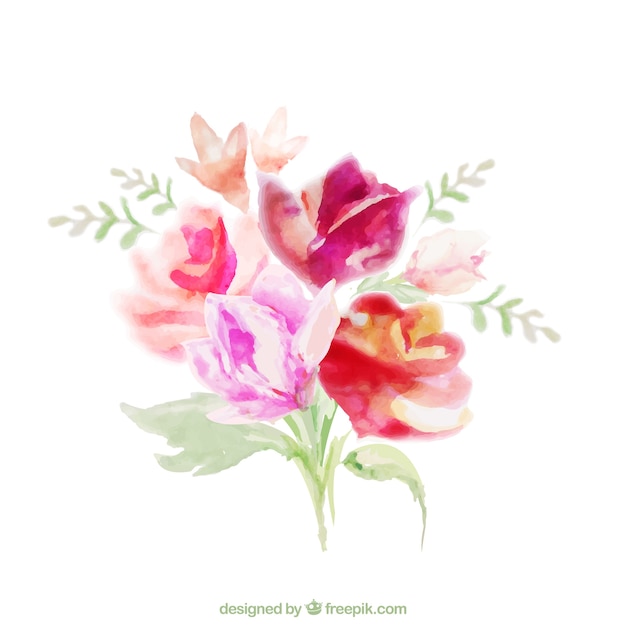Floral bouquet in watercolor style