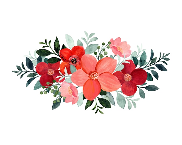 Premium Vector | Floral bouquet with watercolor