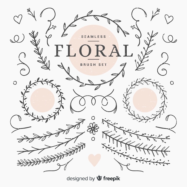 Floral brushes | Free Vector