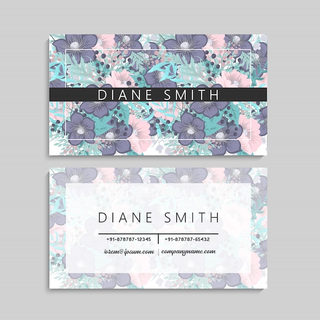 free printable floral business card template free printable floral business card template