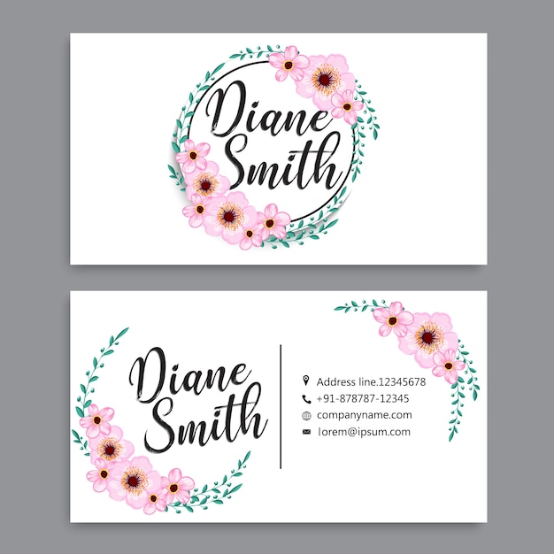 free printable floral business card template free printable floral business card template