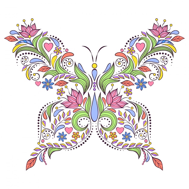 Download Floral butterfly | Premium Vector