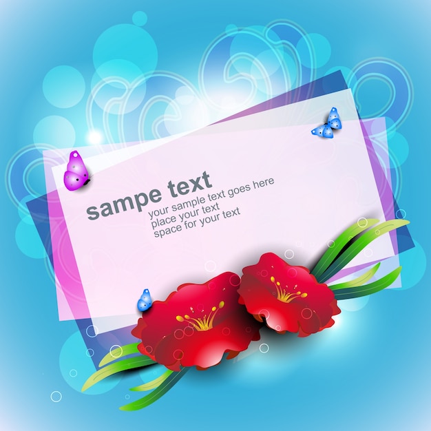 Floral card template with space for text