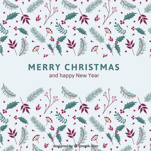 Floral christmas background Vector | Free Download