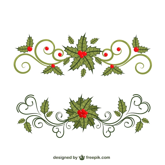Floral Christmas borders Vector | Free Download