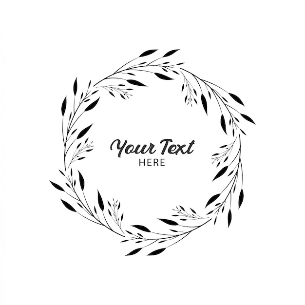 Download Premium Vector Floral Circle Frame Simple Wedding Wreath