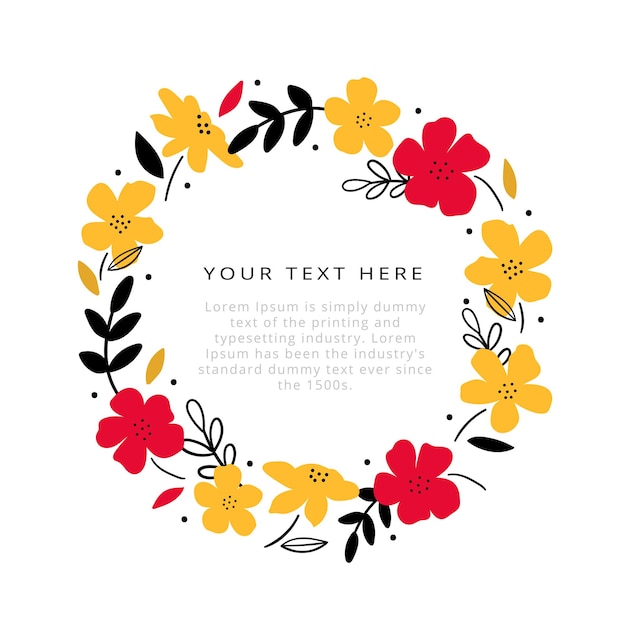 Premium Vector Floral Circle Frame