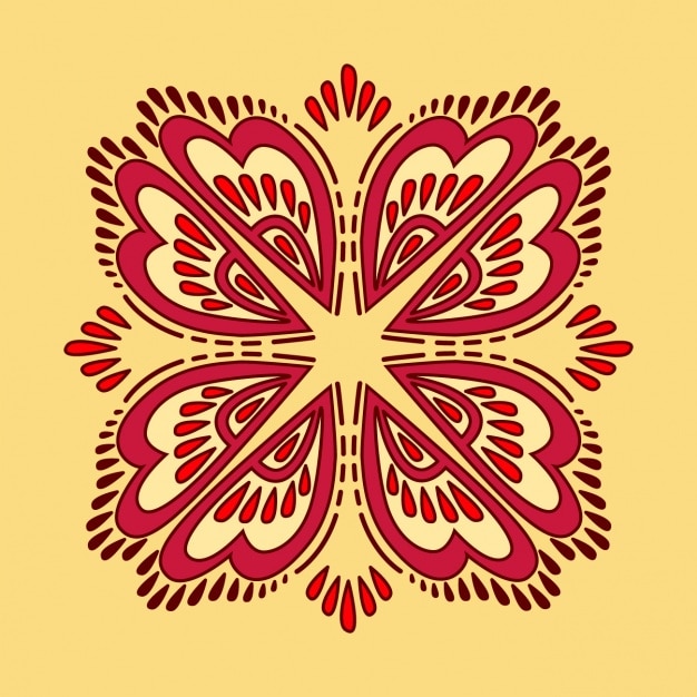 Floral circle on yellow background
