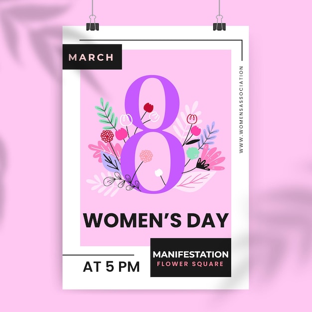 Free Vector | Floral colorful women's day poster