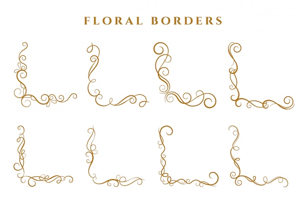 Download Free Vector | Floral corner borders frame collection ...