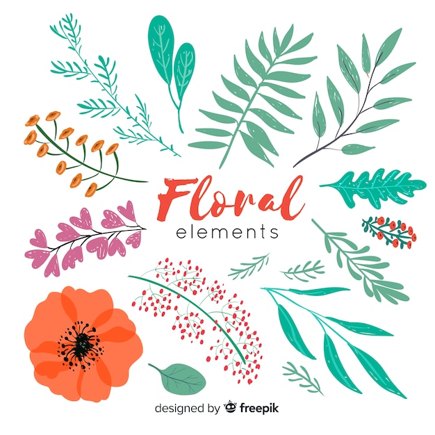 Download Floral decoration elements Vector | Free Download