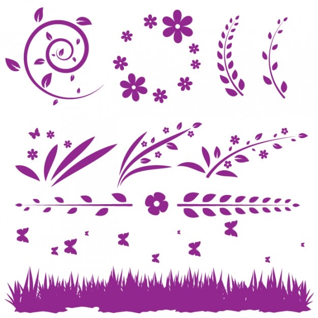 Floral decoration pack | Free Vector