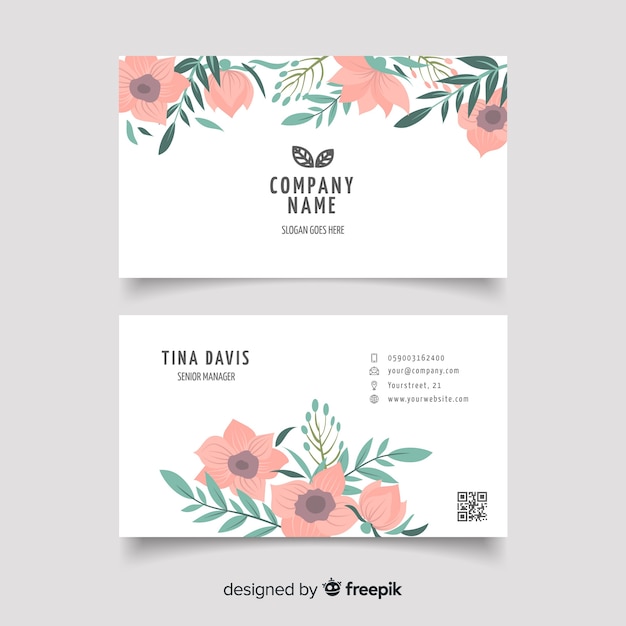 free printable floral business card template free printable floral business card template