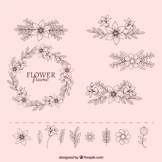 Download Free Vector | Floral elements collection