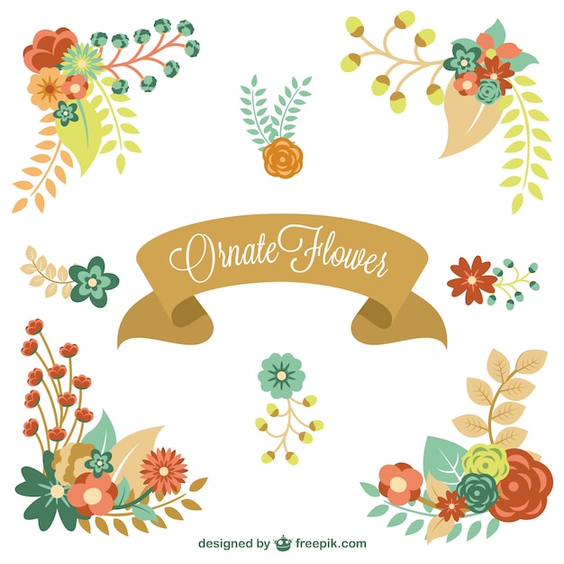 Download Floral elements | Free Vector