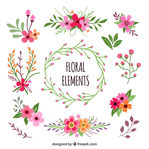 Floral Elements Vector Free Download Gambar