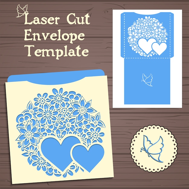 Download Floral envelope template Vector | Free Download