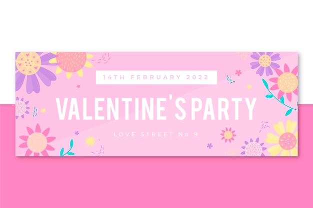 Free Vector Floral Facebook Cover Valentine S Day Template