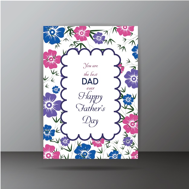 Free Vector Floral Fathers Day Card