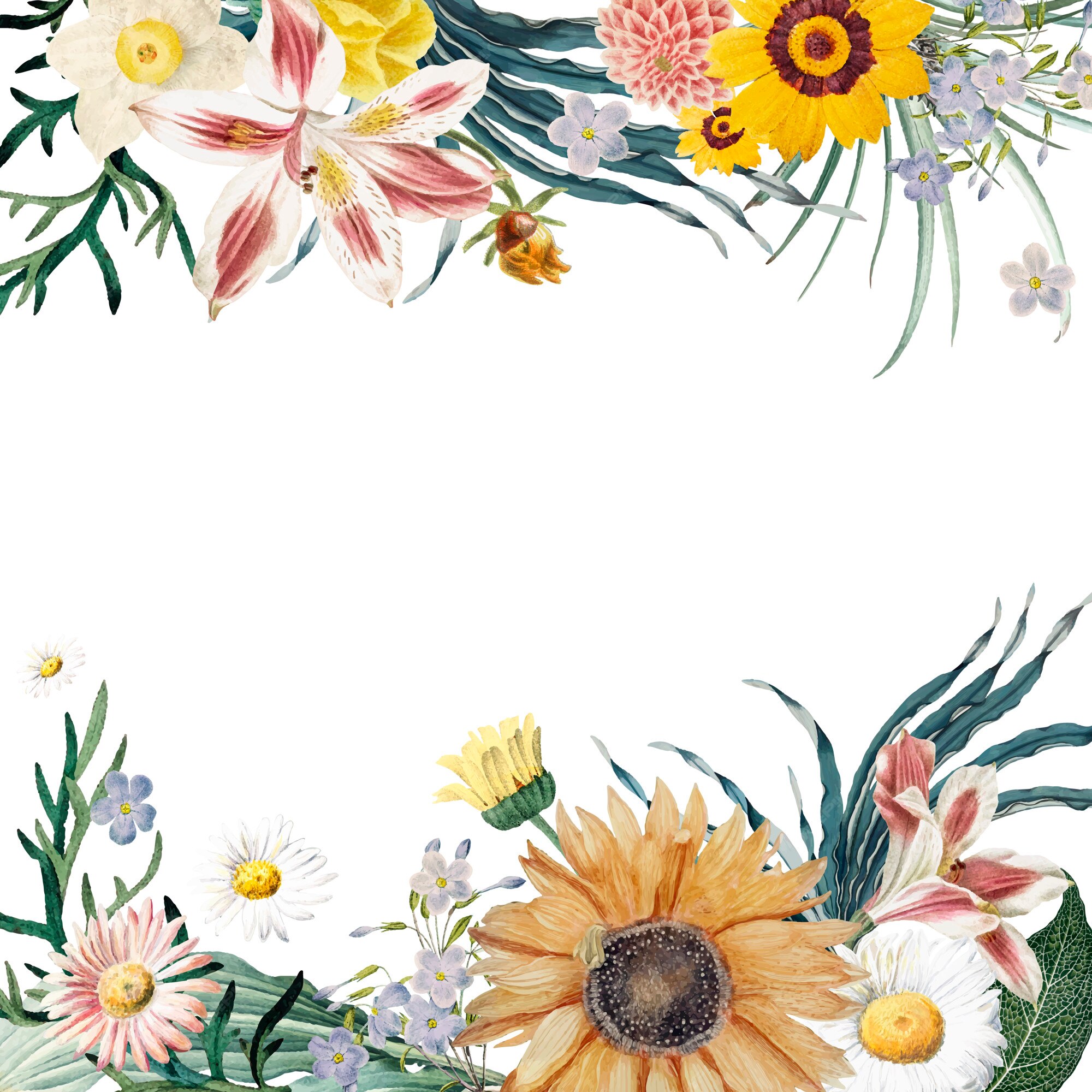 Free Vector | Floral frame background