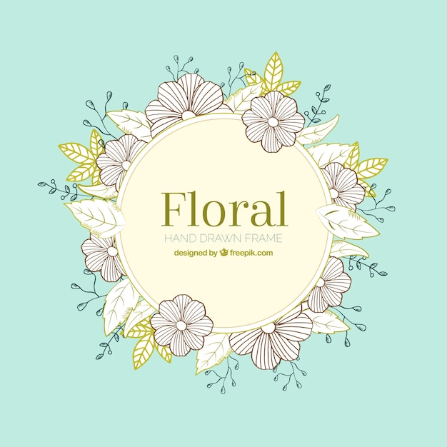 Free Vector | Floral frame in hand drawn style