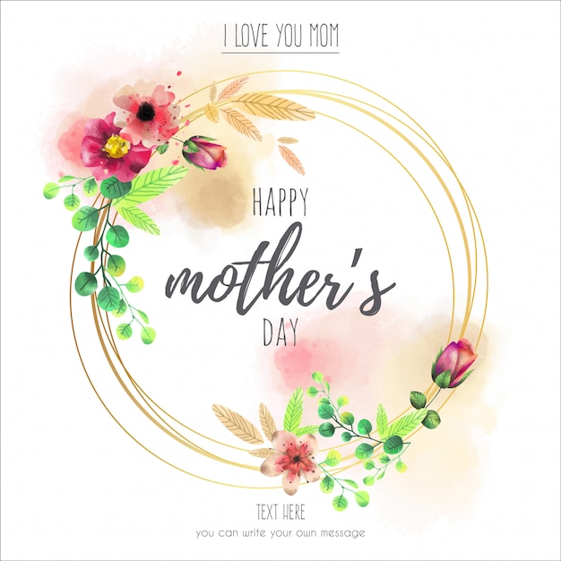 Download Floral frame for happy mother's day Vector | Premium Download