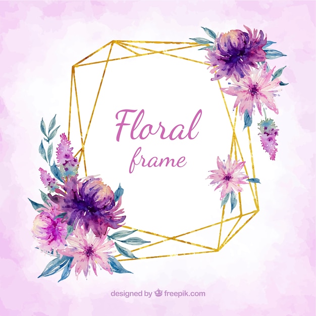 Floral frame in watercolot style  Vector  Free Download