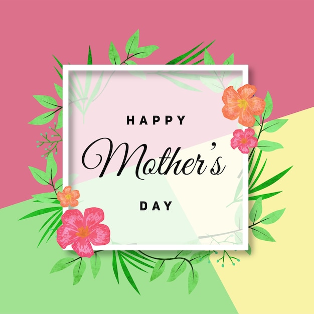 Download Floral frame mothers day card | Premium Vector