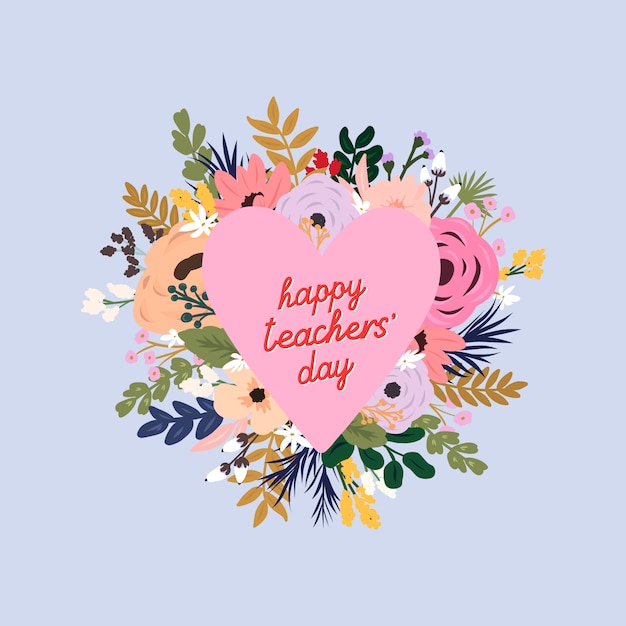 Premium Vector | Floral frame in the shape of a heart. greeting card ...