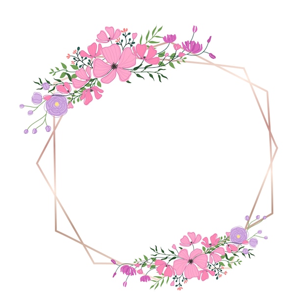 Download Floral frame for wedding invitation and greeting card design | Premium Vector