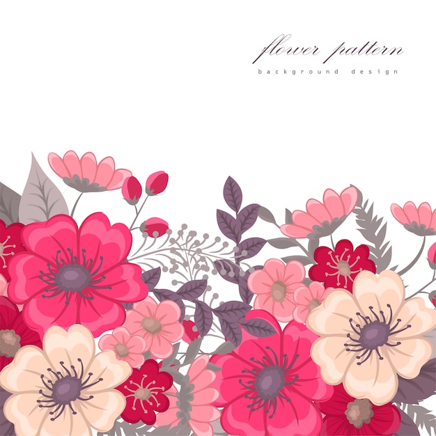 Premium Vector | Floral frame with colorful flower.