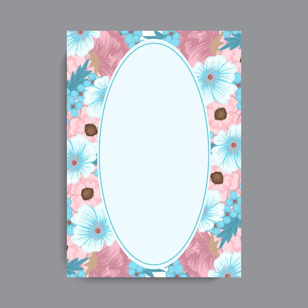 Floral frame with colorful flower.