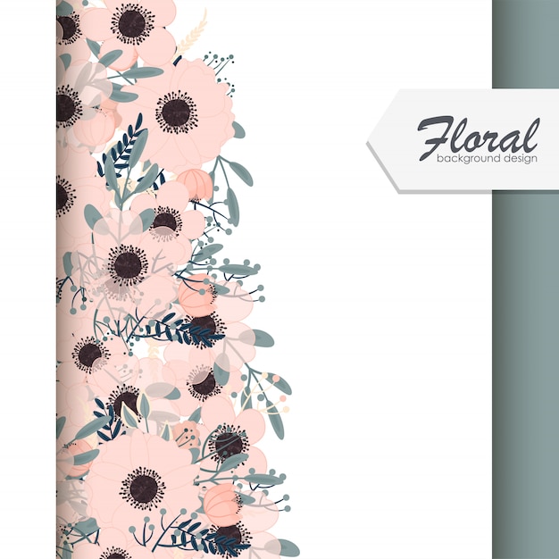 Floral frame with colorful flower. Free Vector