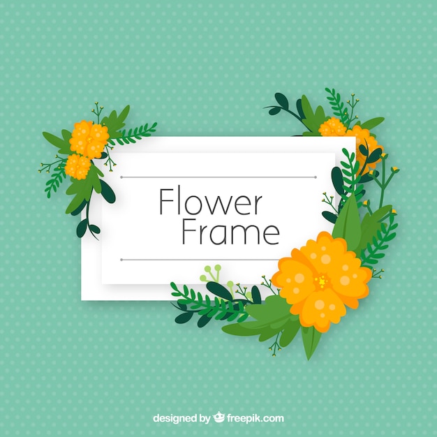 Floral frame with yellow flowers